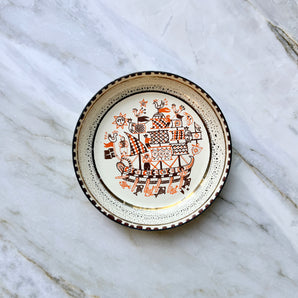 Vintage Greek Handmade Enamel Trinket Dishes