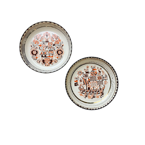 Vintage Greek Handmade Enamel Trinket Dishes