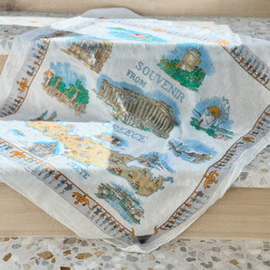 Vintage Greece Souvenir Scarf