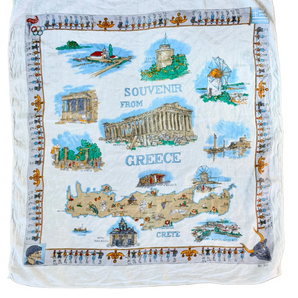 Vintage Greece Souvenir Scarf