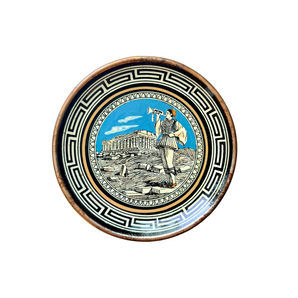Vintage Evzone Trumpeter Metal Wall Plate