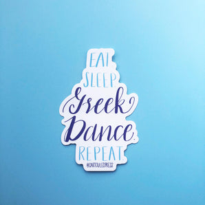Eat Sleep Greek Dance Repeat Sticker