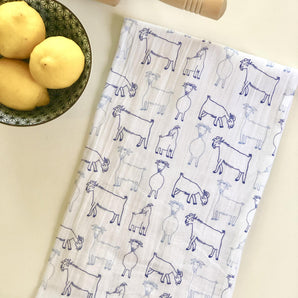 27x27 Goats Tea Towel