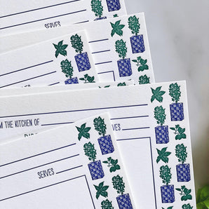 Letterpress Teneke Recipe Cards
